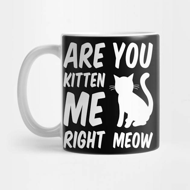 Are You Kitten Me Right Meow - White Cat by Everydayoutfit